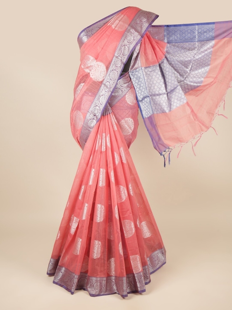 

Pothys Pink & Purple Woven Design Zari Saree