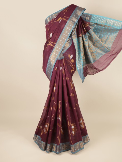 

Pothys Women Purple Cotton Blend Sarees