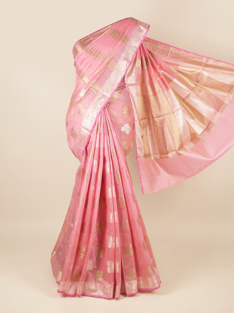 

Pothys Women Pink Cotton Blend Sarees