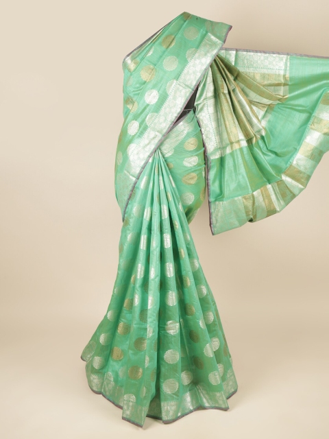 

Pothys Women Green Printed Cotton Blend Saree