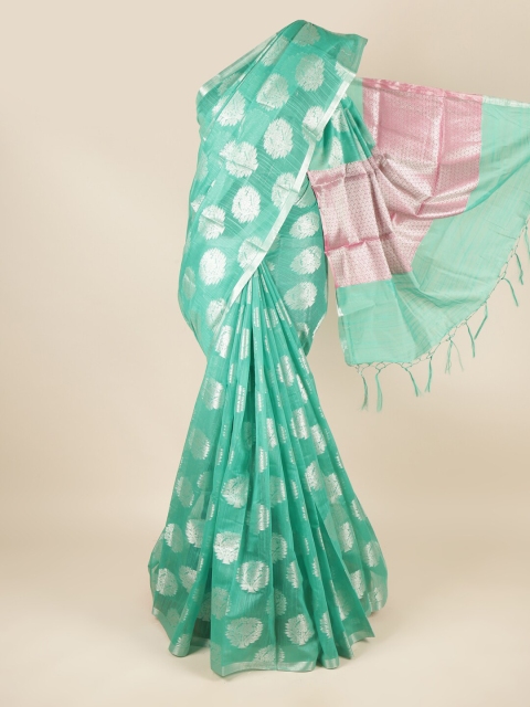 

Pothys Green & Magenta Floral Zari Saree