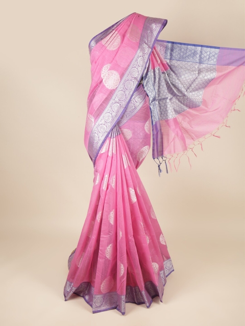 

Pothys Women Pink Cotton Blend Sarees