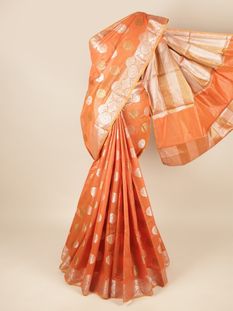 

Pothys Women Orange Cotton Blend Sarees