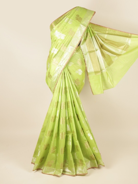 

Pothys Women Green Cotton Blend Sarees