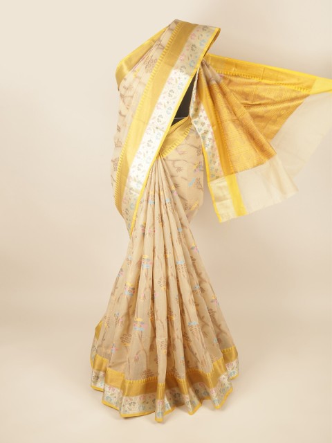 

Pothys Women Cream Woven Design Cotton Blend Saree