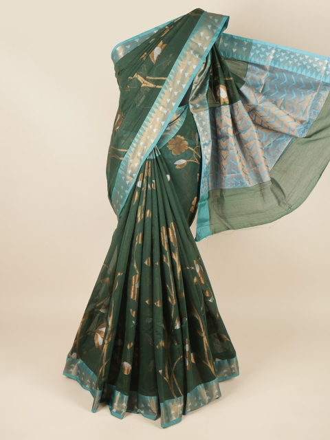 

Pothys Women Green Cotton Blend Sarees
