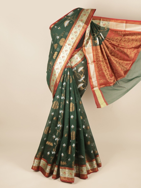 

Pothys Green & Maroon Woven Design Zari Saree