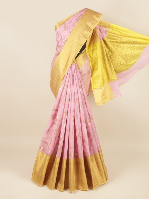 

Pothys Pink & Gold Woven Design Saree