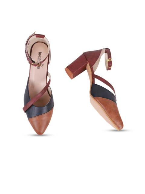 

Butterflies Women Maroon & Blue Block Pumps