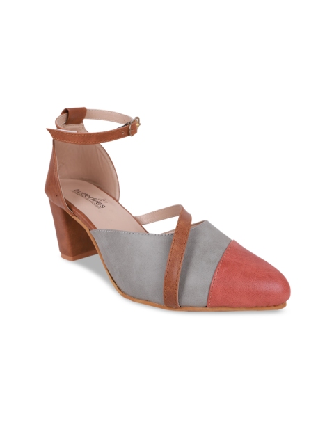 

Butterflies Women Tan Brown & Grey Block Pumps