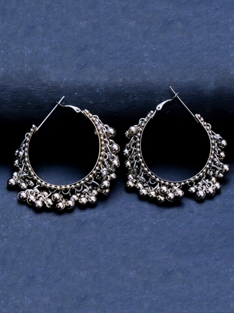 

AVANT-GARDE PARIS Oxidised Silver-Plated Circular Chandbali Earrings