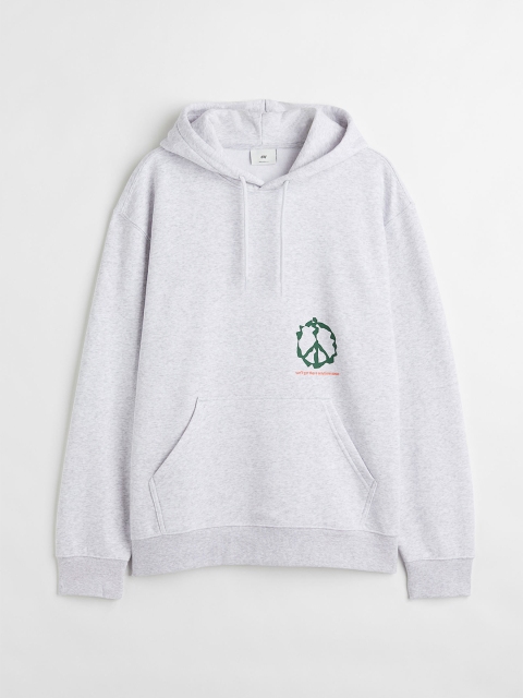 

H&M Men Grey Relaxed Fit Hoodie
