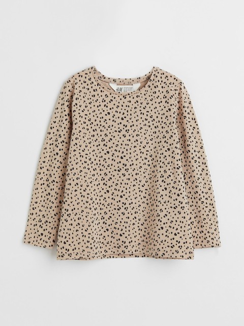 

H&M Girls Beige Printed Jersey Top
