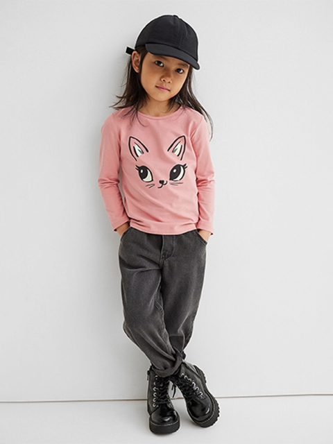 

H&M Girls Pink Printed Jersey Top