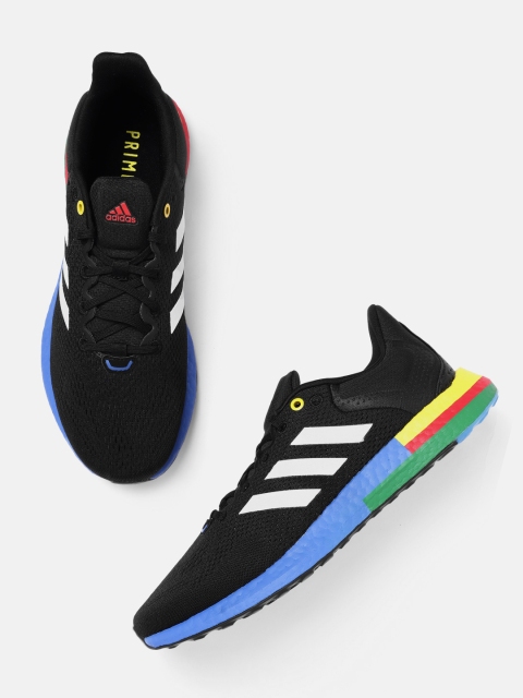 

ADIDAS Men Black & White Woven Design Pureboost 21 Sustainable Running Shoes