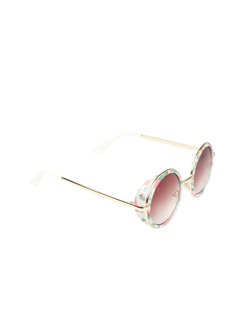 

Floyd Unisex Brown Lens & Gold-Toned Round Sunglasses M5515_WhtFlo_Brn