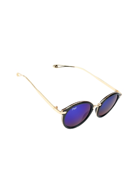 

Floyd Unisex Mirrored Lens & Gold-Toned Round Sunglasses with UV Protected Lens, Blue