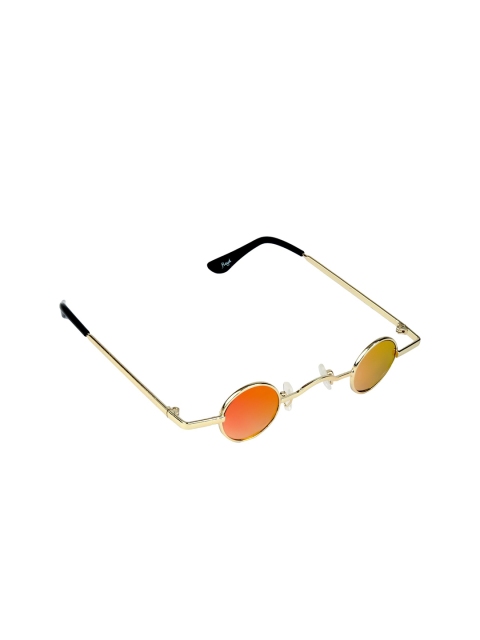 

Floyd Unisex Yellow Mirrored Lens & Gold-Toned Round Sunglasses with UV Protected Lens