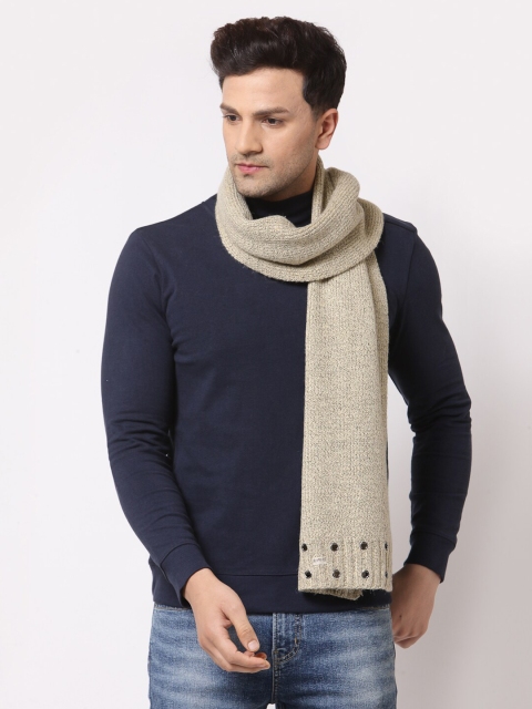 

Calvadoss Men Beige Self Design Wool Stoles