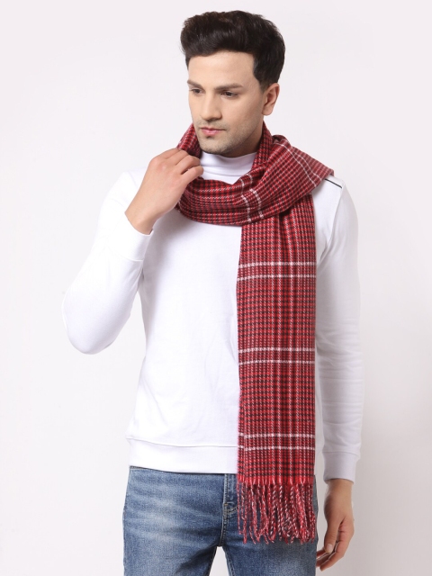 

Calvadoss Men Red & White Checked Stole