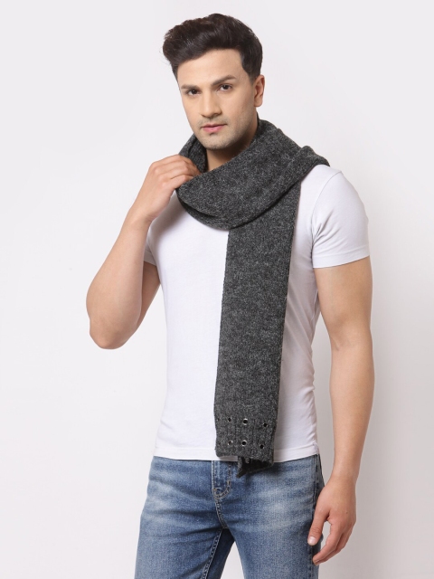 

Calvadoss Men Black Solid Woollen Stole