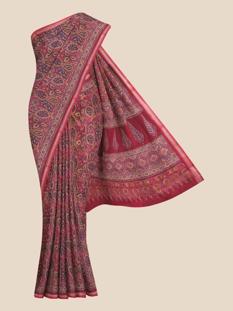 

KLM Fashion Mall Women Pink Ethnic Motifs Printed Saree