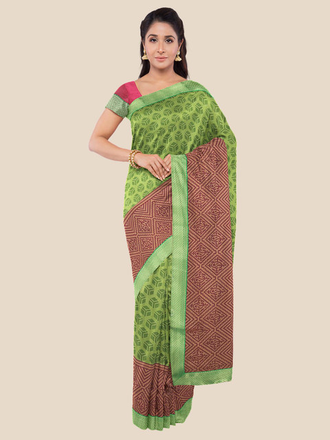 

Kalamandir Green & Red Printed Brasso Saree