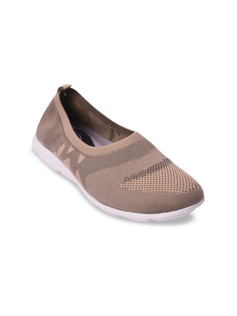 

Pavers England Women Taupe Woven Design Slip-On Sneakers