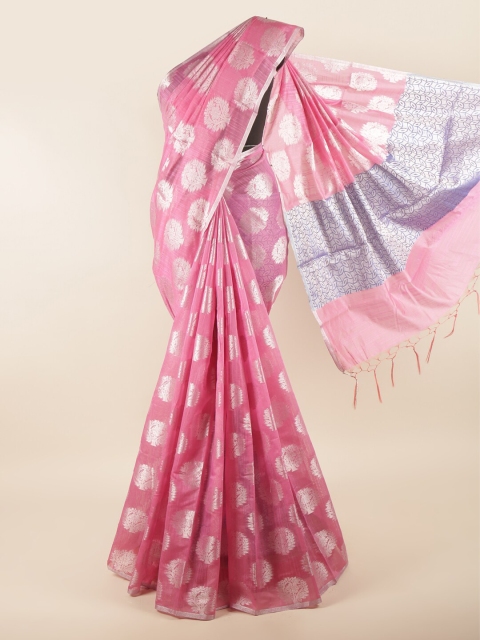 

Pothys Pink & Blue Ethnic Motifs Saree