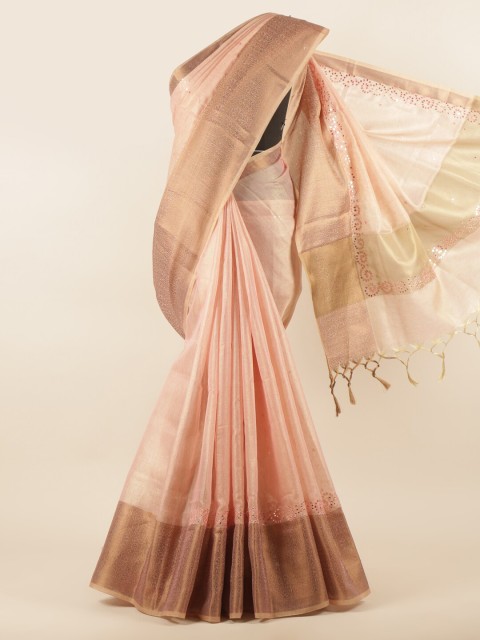 

Pothys Woman Peach Jute Cotton Sarees