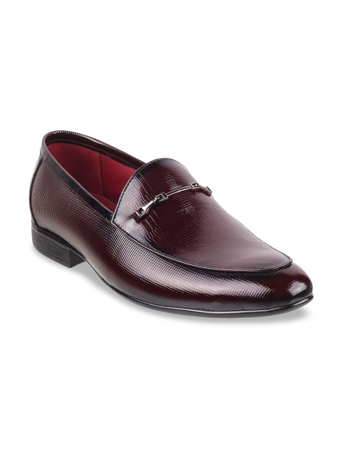 

Mochi Men Brown Solid Leather Formal Slip-Ons