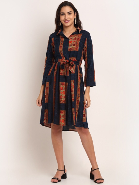 

Aawari Blue Ethnic Motifs Shirt Dress