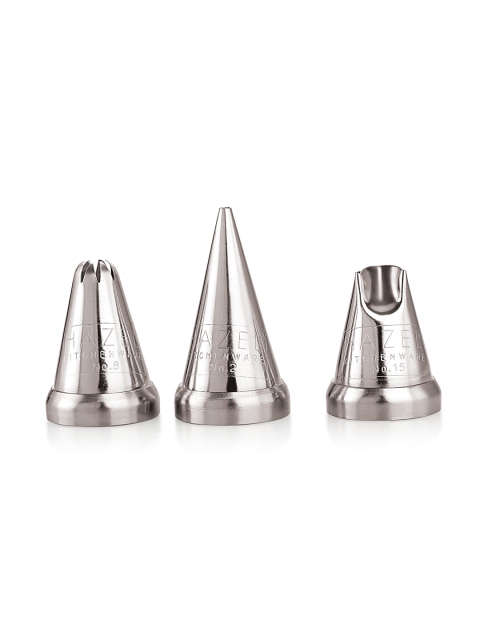 

HAZEL Set Of 3 Silver-Toned Solid Piping Bag Nozzles
