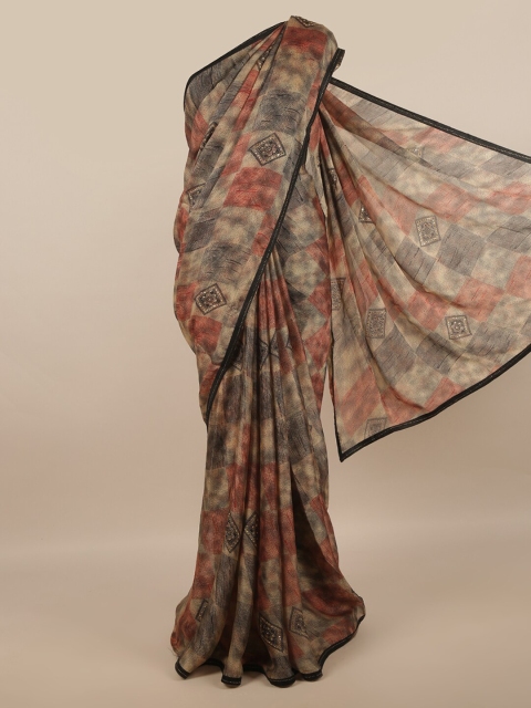 

Pothys Multicolour Geometric Printed Poly Chiffon Saree, Multi