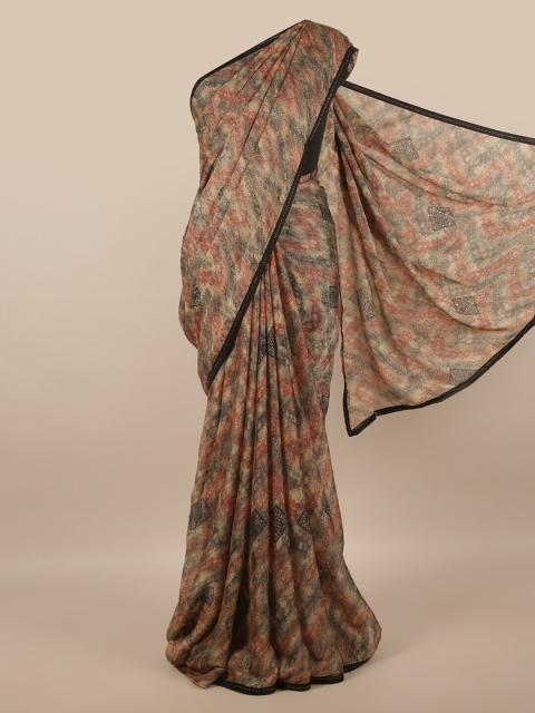 

Pothys Multicoloured Poly Chiffon Saree, Multi