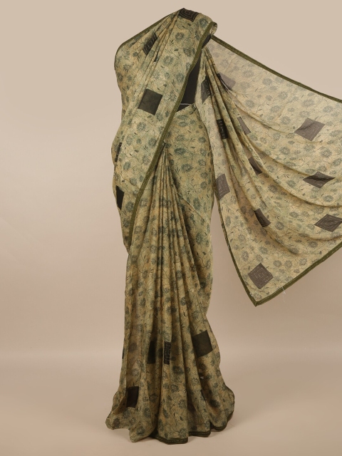 

Pothys Green & Black Floral Saree