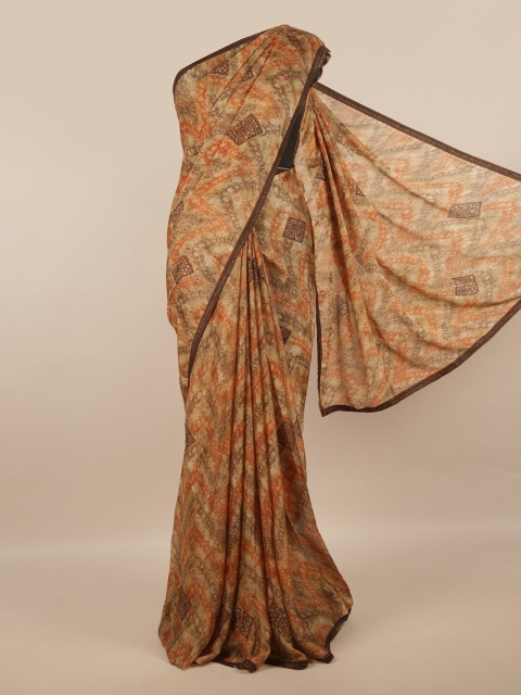 

Pothys Multicoloured Poly Chiffon Zari Saree, Multi
