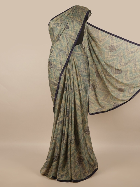 

Pothys Green Ethnic Motifs Printed Poly Chiffon Saree