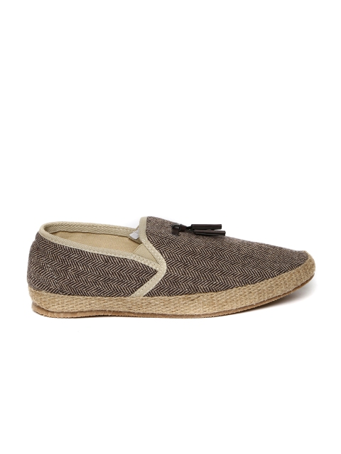 

Carlton London Men Brown Herringbone Weave Espadrilles