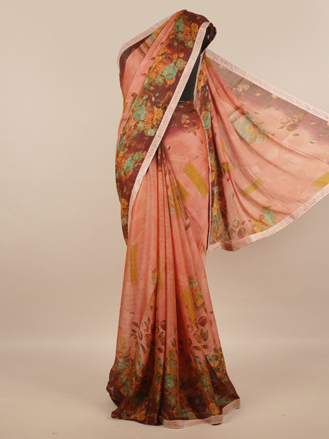 

Pothys Pink & Green Floral Saree