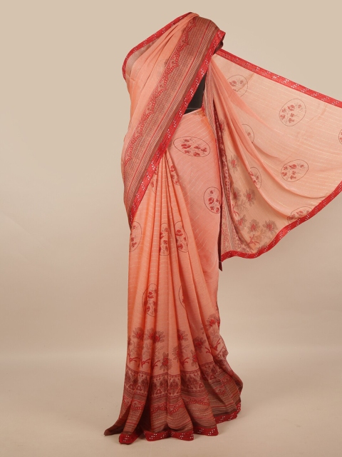 

Pothys Pink & Red Floral Printed Saree