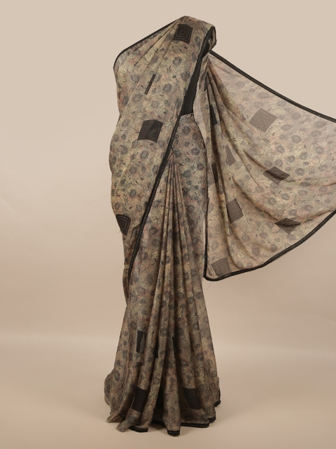 

Pothys Grey & Black Floral Beads and Stones Saree