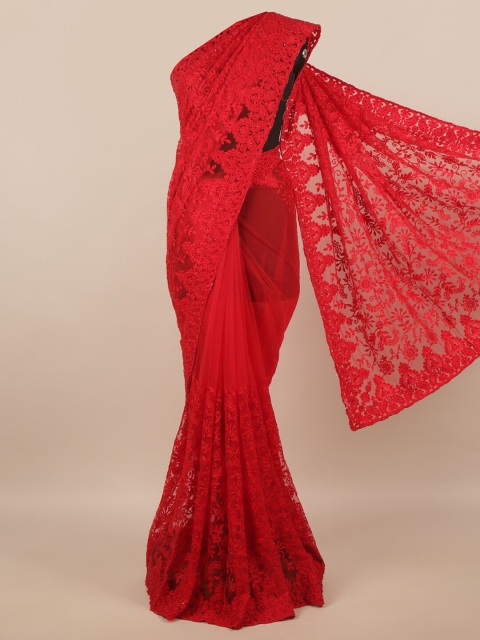 

Pothys Red Floral Supernet Saree