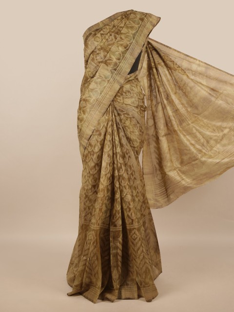 

Pothys Green & Beige Floral Printed Saree