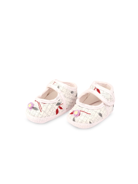 

Spiky Infant Kids White Printed Anti-Skid Cotton Booties