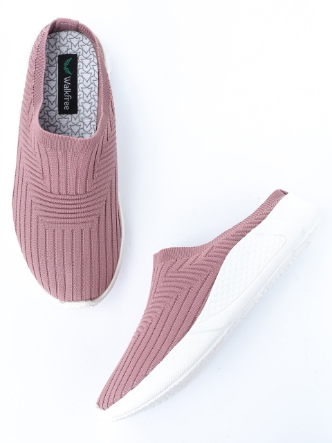 

Walkfree Women Purple Striped Slip-On Sneakers