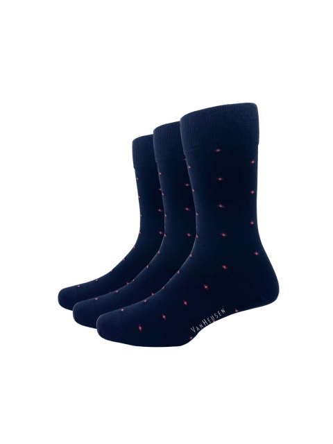 

Van Heusen Men Pack Of 3 Navy Blue Solid Calf-Length Socks