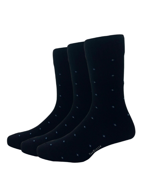 

Van Heusen Men Pack Of 3 Black Solid Calf-Length Socks