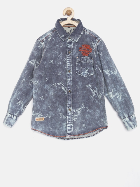 

RUFF Boys Navy Blue Faded Denim Shirt