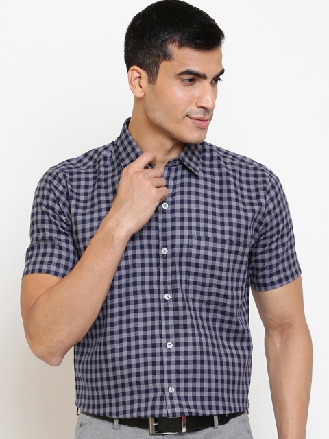 

GHPC Men Grey Original Gingham Checks Checked Formal Shirt